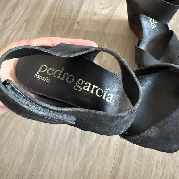 Pedro Garcia Wedge Sandals Size 36.5 Color Grey - Picture 3 of 6